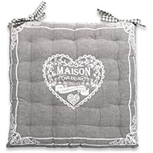 galette de chaise grise capitonne 40x40cm