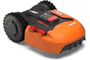 WORX Landroid S WR184E Robot Lawn Mower for small gardens up to 400m2 / Automatic robotic lawn mower for manicured lawn with application control, wifi connectivity, 20-50mm Cutting Height Range