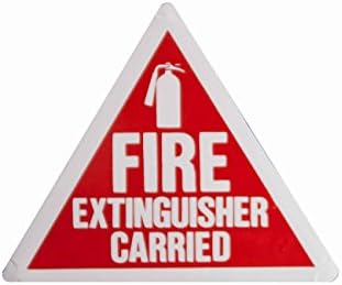 Fire Extinguisher Carried Reminder Warning Sticker Car Bumper Window Triangular