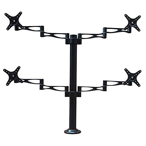 Preisvergleich Produktbild Computermonitor Voll verstellbare Aluminiumhalterung Desktop 4-Bildschirmhalterung, Monitorhalterung mit mehreren Bildschirmen 14-27 Zoll, Kapazität 8 kg * 4 (Einzelbildschirmbelastung 8 kg)