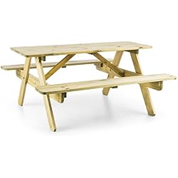 blumfeldt Table de Pique-Nique (Banc Meuble Jardin pour Enfants, résistant aux intempéries grâce à Son Traitement Autoclave, epaisseur de 2 cm) - Bois