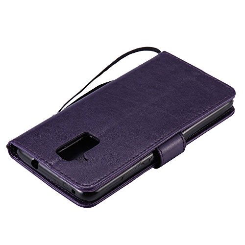 Cozy Hut Mehrfarbige PU Leder Klappe Tasche Schutz Hülle für Huawei Honor 5C in Ölmalerei Stil Colorful Painting Flip Case KunstLedertasche Etui Schutz Hülle Handytasche mit Standfunktion Kartenfächern(Katzen und Baum) – lila - 5