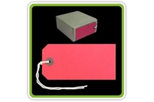 STATIONERY GEEKS 250 Red Strung Tags 120 x 60 mm String Tie on Parcel Label Ticket 120mm x 60mm