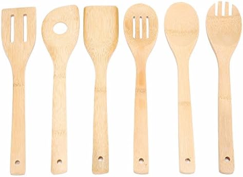 homikiSpatula/Ladle Skimmer/Ladle Hand Held Wooden Spoons Set of 6 Kitchen and Serving Utensils Kitchen Utensils