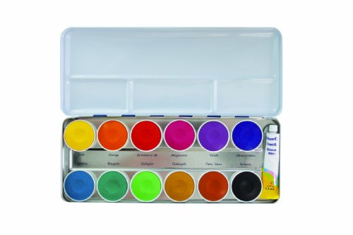 Pelikan DF12 Deckfarbkasten, 12 Farben und 1 Tube, deckweiß - 4