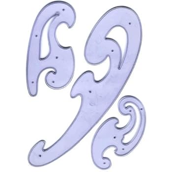 3 FRENCH CURVES CURVE TRANSPARENT TEMPLATES STENCILS: Amazon.co.uk ...