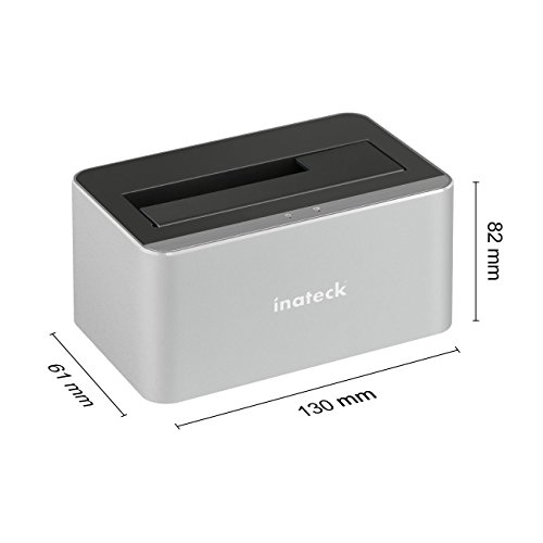 [UASP&8TB Unterstützt] Inateck Aluminium externe Festplatten Dockingstation USB 3.0 auf SATA 3 für 2,5″ und 3,5″ Zoll Festplatten HDD/SSD, Festplattengehäuse 2.5 3.5, inklusive USB3.0 Kabel mit 12V 2A Netzteil - 3