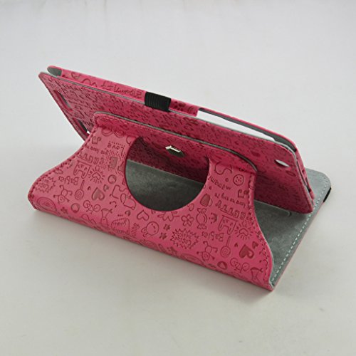 Acer ICONIA ONE 7 B1-750 Drehbares hülle,Mama Mouth 360°ROTATION Drehbares Standfunktion hülle mit Schöne Muster für Acer ICONIA ONE 7 B1-750 Tablet-PC,Pink - 5