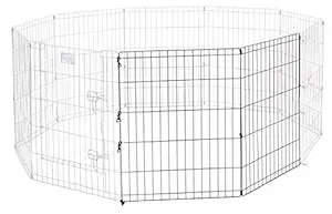 Dog Trust Universal Pet Playpen 2-Panel Extension Kit | Fits Metal 30-Inch Dog Pens | Kit Measures 30H x 47.50W Inches | Includes 4 Thumb Snaps, 2 Ground StaDog Trusts