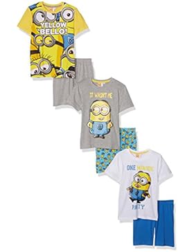 FABTASTICS Jungen Zweiteiliger Schlafanzug im 3er Pack, MINIONS