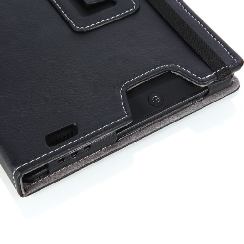 MoKo PU Leder Ständer Hülle Schutzhülle Tasche Ledertasche Schale Smart Case für Amazon All New Kindle Fire HD 7 Zoll 2013 Gen Tablet,Schwarz (Nicht für Kindle Fire HD 7 2012/Fire HDX 7 2013) - 7