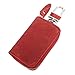 Price comparison product image MoKo Car Key Case, Retro Wax Leather Car Smart Keychain Coin Fob Punch Holder Wear-resistant Key Zipper Bag with Metal Hook, Support Remote Control – Wine Red