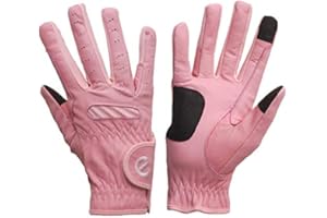 eGlove eQUEST GripPro - Leather Horse Riding Gloves - Hardwearing, Breathable and Grippy Real Leather - Synthetic Lycra comfort fit inserts - Touchscreen Gloves