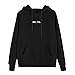 Produktbild Teenager Mädchen Pullover, MYMYG Damen Kapuzenpullover Langarm Pulli Kapuze Sweatshirt Sport Crop Top Hoodie mit Kaktus Patchwork Langarmshirt Streetwear Herbst Winter Hoody (Schwarz,EU:36/CN-M)