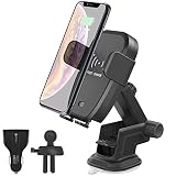 360° Rotation Adjustable Viewing and Easy Installation: The wireless car charger mount vientiane rotary ball supports 360° rotation, allows you adjust the angle of the bracket. 3 steps to install this car mount holder of air vent, dashboard, windshield.