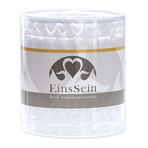 96er Box WEDDING BUBBLES Seifenblasen HOCHZEIT EinsSein® Herzgläschen weiss | Unverzichtbar für perfekte Hochzeitsfotos | Party Goldene Hochzeitstorte Geburtstag Feier Herz Gastgeschenke - 2