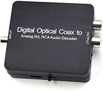 Digital Audio Decoder DA decode DTS Dolby AC-3 5.1CH Coax Optical to 2.1CH Stereo Analog Audio, with power adapter