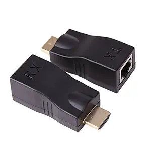 2Pcs HDMI Repeater, HDMI to RJ45 Network Cable Extender Converter Repeater Over CAT-5e CAT6 1080p up to 30m Extender Repeater for HDPC 4K 2K