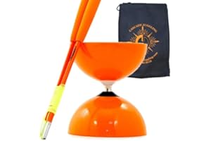 Juggle Dream and Cascade Juggling Orange Big Top - Jumbo Bearing Diabolos Set, Orange Superglass Diablo Sticks, Diabolo string & Bag (Orange)