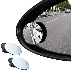 Vizaro Car Blind Sport Mirror,360 Mirror, Rear View Convex Mirror, Parking Mirror For Car, Wide Angle Frameless Mirror For All Universal Vehicles, Car And Bike(Round-2 Pack).