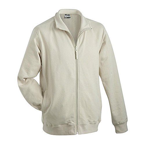 James & Nicholson - 'Classic Sweat Jacke' / white, XL