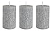 Produktbild 3 X Duft Stumpenkerzen - Pflanzenwachs kerze / BIO kerze, GRAU , 5 x 8 cm, 25 h Brenndauer, Duft: Ocean Breeze Besten Natur Stumpenkerzen mit Duft (5 x 8 cm, Grau)