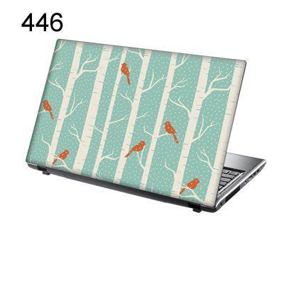 TaylorHe Folie Sticker Skin Vinyl Aufkleber mit bunten Mustern für 15 Zoll 15,6 Zoll (38cm x 25,5cm) Laptop Skin Vögel, Bäume, retro