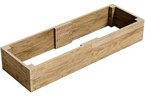 GRO GARDEN PRODUCTS Conka Garden - Wooden Raised Bed Kit - Large Garden Planters for Vegetables, Herbs, Flowers – Start Growing Plants Earlier & Better - Durable & Resistant FSC Treated Timber 30cm H, 60cm x 180cm