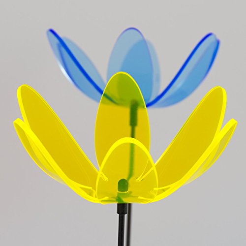 SUNPLAY Sonnenfänger „Seerose“ im FARBMIX, 5 Stück zu je 15 cm Durchmesser im Set + 70 cm Schwingstäbe - 3