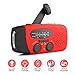 Price comparison product image Czaing Portable Solar Powered Radio, Hand Crank AM/FM Weather Radio with Emergency LED Flashlight,Phone Charger Power Bank (Red)