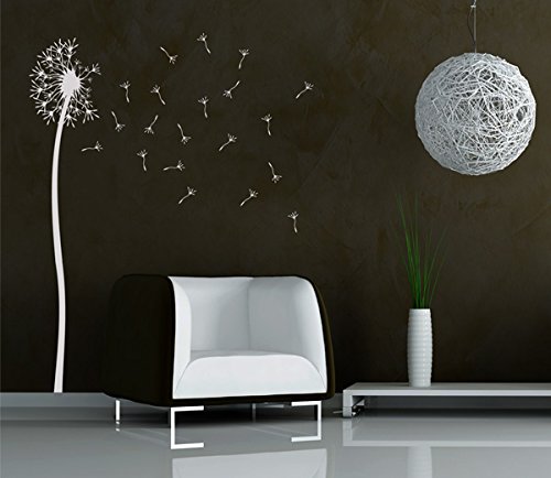 Wandtattoo Pusteblume 3024 Farbe: grau. Sehr grosses Format Breite: ca. 170 cm XXL. Decosticker Wandaufkleber Wandsticker Dekoration wiederablösbar. Günstiger als Bilder oder Gemälde oder Bild - 2