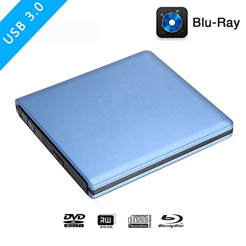 FWec Masterizzatore Blu-Ray, USB 3.0 Blu-Ray, unità Ottica Esterna BD-RE CD/Dvd RW Writer Play 3D 4K Blu-Ray Disc per Computer Windows7/8/10. Blu Blue