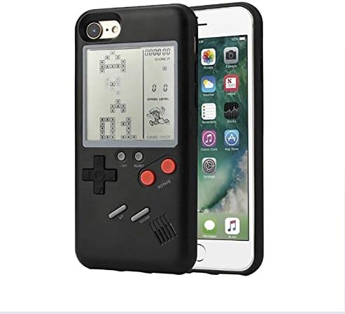 SparSmart24 2-in-1: Game Console + Cover Case, Game Phone Case in Gameboy Retro Look for iPhone 7 Plus/8 Plus (Black)