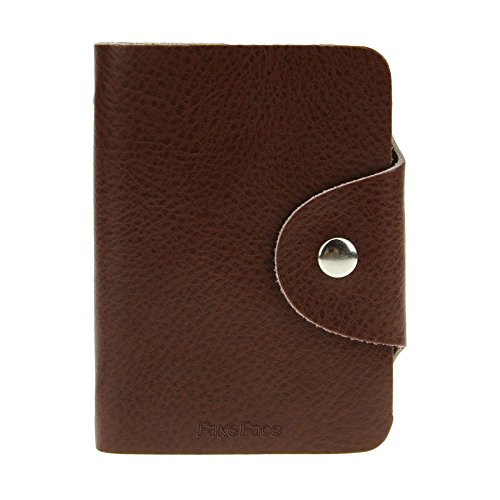Preisvergleich Produktbild FakeFace Unisex Echtleder Kartenetui Kartenbörse Karten-Mappe Kreditkartenhalter Ausweisetui mit 26 Klarsichtfächer in 8 Farbe