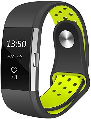 Fitbit Charge 2 Strap Sport Bands,Charge 2 HR Silicon Wristbands Breathable Accessories Replacement Wrist Strap For Fit Bit Heart Rate Fitness Activity Tracker Watch Small Large