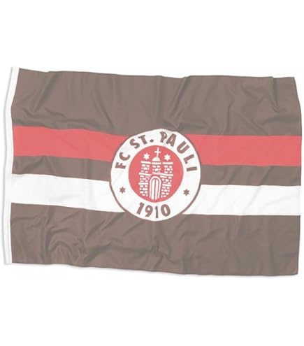 FC St. Pauli Fahne 30x40cm + Flaschenöffner - Offizieller Fanartikel Braun/weiß