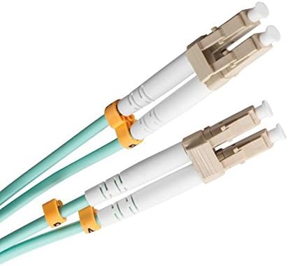 LC to LC Fiber Patch Cable, VILICONTY OM3 Fiber Optic Cable 10 Gb Aqua Multimode Duplex 50/125 OFNP (2M, LC to LC,2Pack)