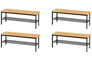 Riva office supplies Pack 4 Bancos Vestuario 622 Pino - Montado (4, 1400x400x450mm)