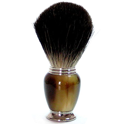 SHAVING BRUSH WITH BADGER HAIR, BROWN GALALITH GRIP