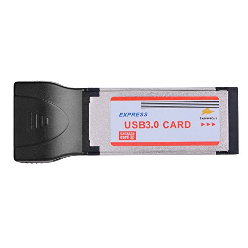 qobobo® 2 Ports USB 3.0 Super Speed PCMCIA Express Card Karte (34mm / Kompatibel mit Windows 7, 8, 10) für Notebook Laptop, USB 3.0 Hub intern - 3