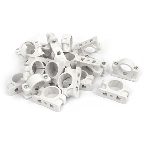 sourcingmap® 20stk 25mm Dmr Wandmontiert Kunststoff Rohrschelle Klemme Verschluss weiß