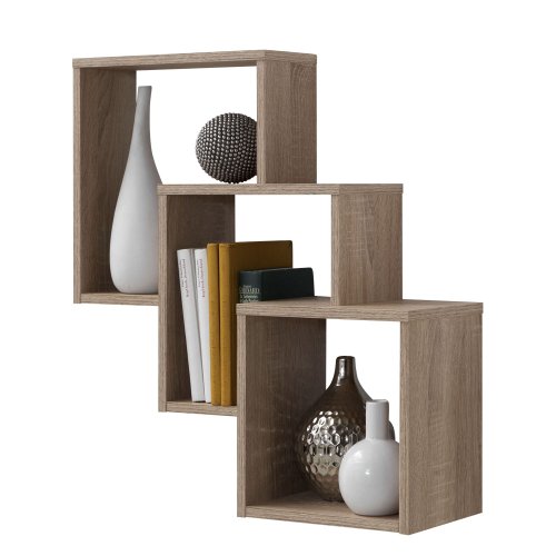 FMD Möbel 297-001 Wandregal Fibi, (B/H/T) 64 x 65.5 x 19 cm, eiche