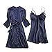 Produktbild Lurcardo Sexy Dessous Erotic Set Damen Elegant Kimono mit Spitze Langarm Morgenmantel mit Nachtkleid Nachtmantel Reizwäsche Negligee Nachtwäsche Dessous