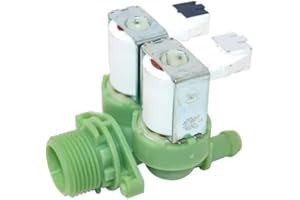 BSSTORE Magnetventil 2 Wege 180° für Waschmaschine, kompatibel mit verschiedenen Marken und Modellen, entspricht 41018989