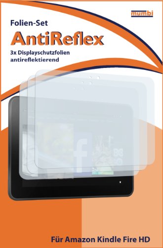 3 x mumbi Displayschutzfolie Amazon Kindle Fire HD (7 Zoll) Schutzfolie AntiReflex antireflektierend (Modell 2012) - 2