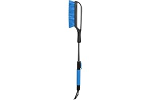 YeewayVeh 35" Snow Brush and Ice Scraper, Extendable Car Snow Scraper with Soft Grip & Additional Handhold, 2 IN 1 Detachable & Scratch-Free Snow Brushes for Car Truck SUV, Lake Blue