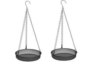 Kellegour 2 Pièces Mangeoire pour Oiseaux,Rond Mangeoires d'oiseaux,Distributeur de Nourriture pour Oiseaux,Suspendre Mangeoire à Suspendre,pour Wildlife Friend,pour Jardin,Terrasse et Ferme