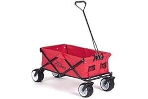 SAMAX Wózek ręczny, wózek ogrodowy, wózek plażowy, składany, wózek transportowy, czerwony