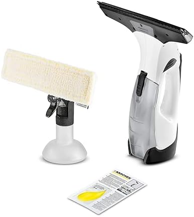 Kärcher Window Vac WV 5 Plus, durata della batteria: 35 min, batteria rimovibile, display a LED per lo stato della batteria, ugello di aspirazione: 280 mm, flacone spray con panno in microfibra