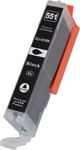 tintondo Druckerpatrone ersetzt Canon CLI-551BK mit Chip und Füllstand / Farbe: Schwarz / 12,5ml